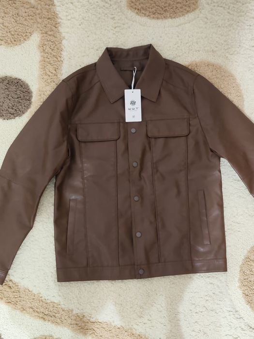 Geacă maro din piele ecologica