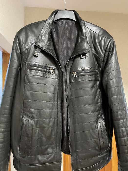 Мужская кожанная куртка L