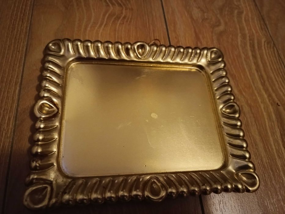 Tăviță / tava / farfurie veche aurie metal anii 1970 retro,