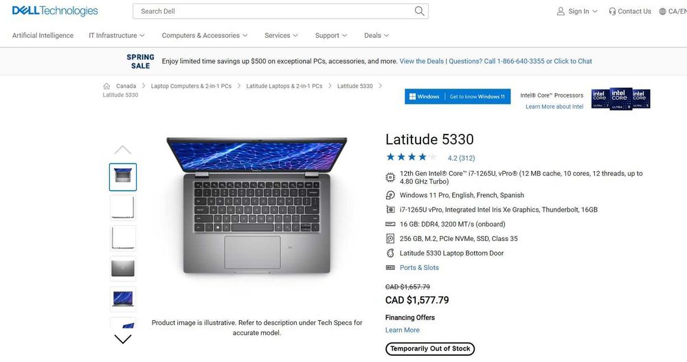 DELL Latitude 5330 13.3" Intel® i5-1235U/8 GB DDR4/ 1TB SSD - НОВ!