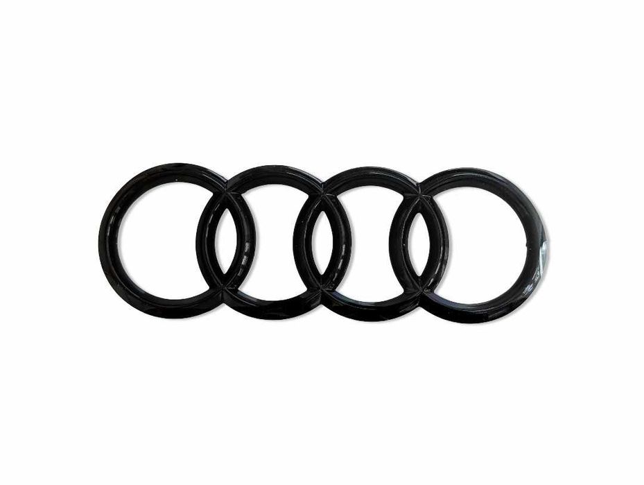 Черни Емблеми Рингове за Audi - Предна / Задна Емблема за Багажник - Черен гланц