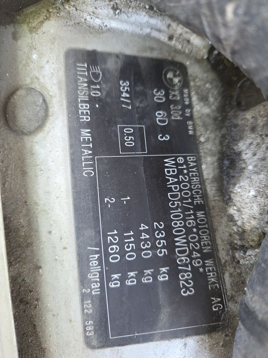 BMW x3 3.0d 231hp На части