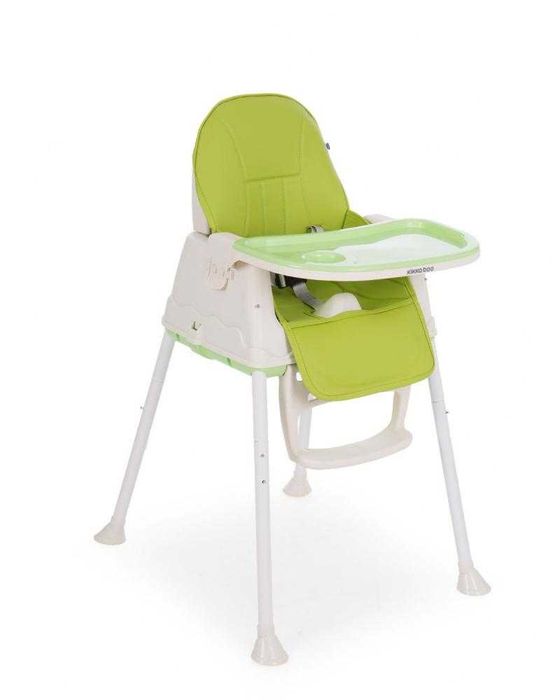 Scaun de masa KikkaBoo 3in1 Creamy Green reglbil tavita detasabila