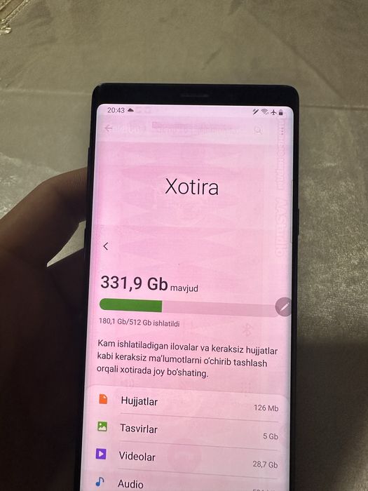 Samsung Galaxy Note 9 sotiladi.Telefon orginal Vetnam Xotira 512GB