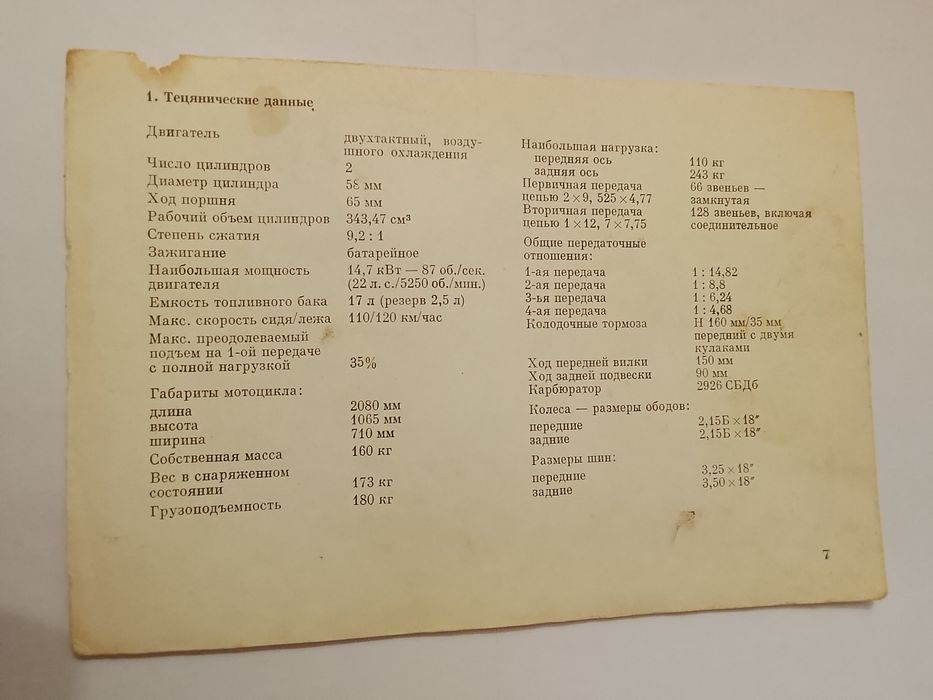 Jawa 350/634.7 с документами ПТС