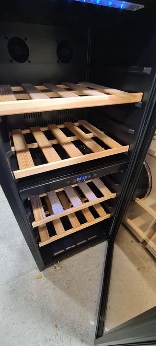 Професионален охладител за вино METRO, неръждаема стомана/стъкло, 91 б