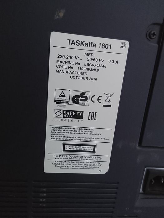 Kyocera Task Alfa 1801 A3 A4 Farmat 3/1 Printer