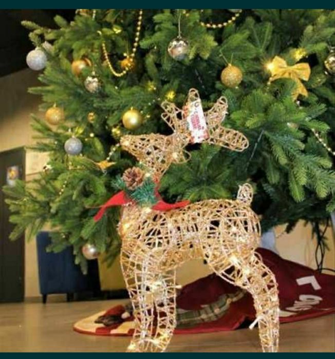 Новогодний олень, новогодние игрушки олени с подсветкой доставка