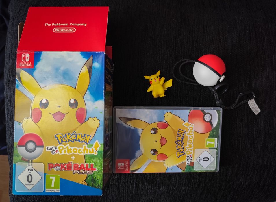 Pachet Poke Ball Plus + Pokemon Let's go Pikachu + Figurina originala