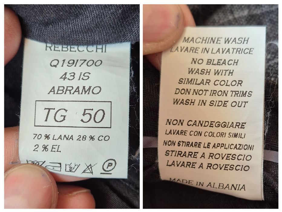 Pantaloni Massimo Rebecchi, Model Abramo, Slim Fit, Lână, Bărbați - 50