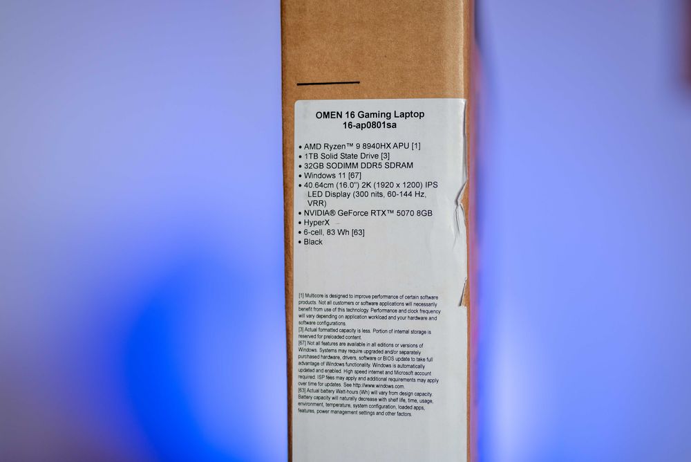 HP OMEN 16 Laptop Gaming - Ryzen 9, 32GB RAM, RTX 5070, 2K 144hz