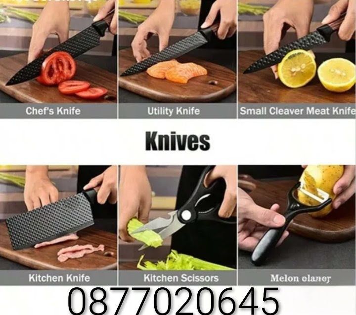 Немска. ZP-009 Професионален кухненски комплект ножове - 6 части,