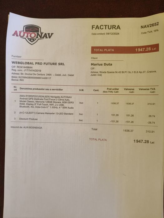 Navigație Ford Focus 2, 6 GB de RAM