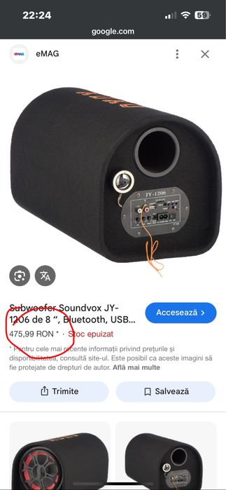 Boxa cu cablu SOUNDVOX