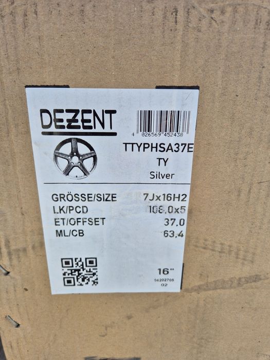 Джанти Dezent 16 цола , 5х108 , 7j , et37 , Ford Volvo