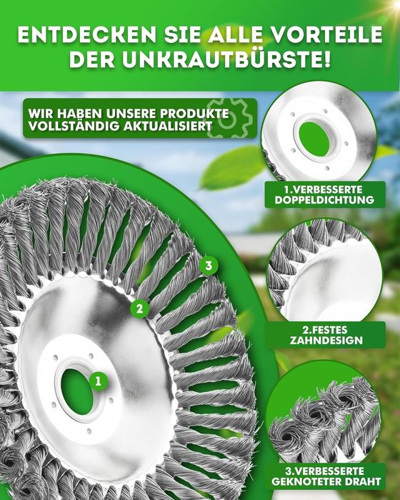 Ф20см Стомана телена четка за градински косачки и тримери