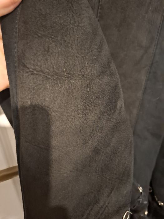 Cojoc Iarna, gri, blana naturala si piele intoarsa