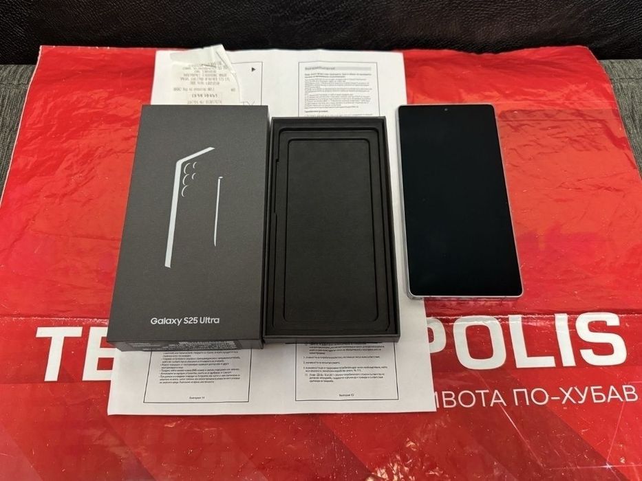 КАТО НОВ 256GB Samsung S25 Ultra Технополис Гаранция 2027 White | Бял