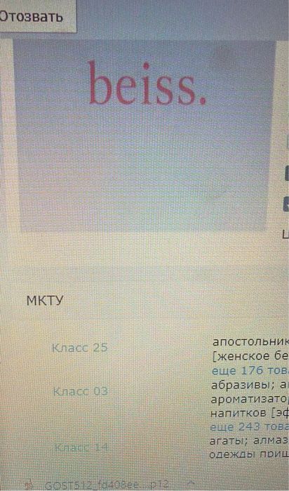 Товарный знак BEISS