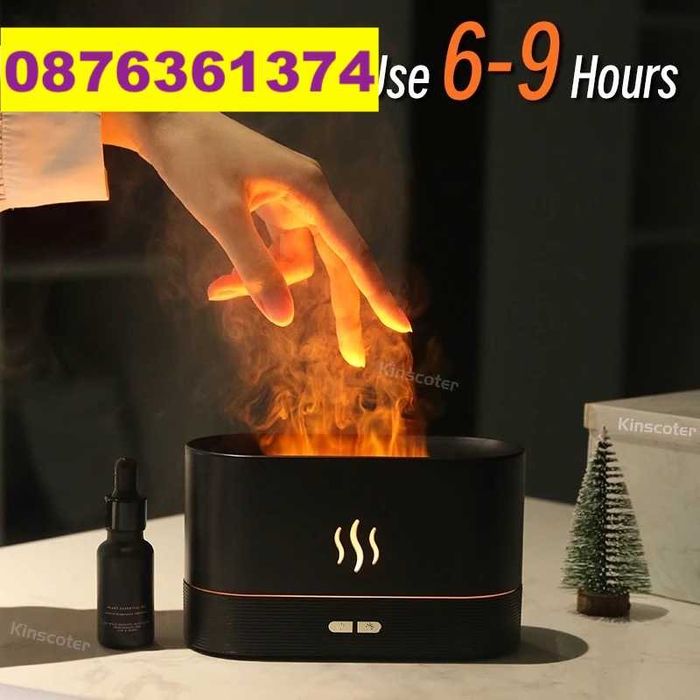 2023 Дифузер Овлажнител за Въздух 3D LED Камина овлажнител огън арома
