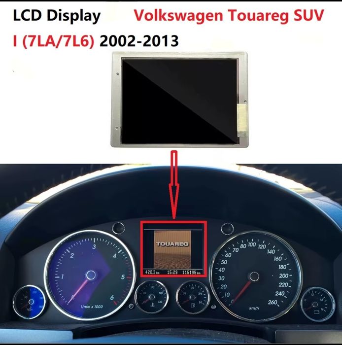 Ecran LCD 5" pt. Ceasuri bord de Volkswagen Touareg SUV I (7LA/7L6) (2002-2013)