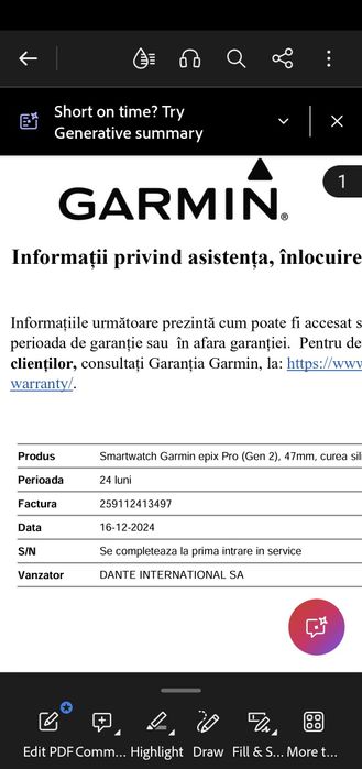 Garmin Epix Pro Gen 2 - garantie Dec-2026