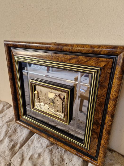 Прекрасна антикварна италианска сребърна картина