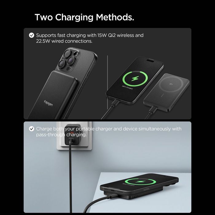Външна Магнитна Батерия Spigen Essential Qi2 MagSafe Power Bank 5000mAh 22.5W