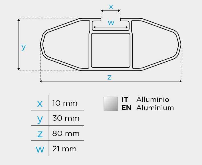 Алуминиеви напречни греди багажник MENABO Lince XL 135см