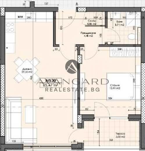 оф.25183 Двустаен в новострояща се сграда/ Марково