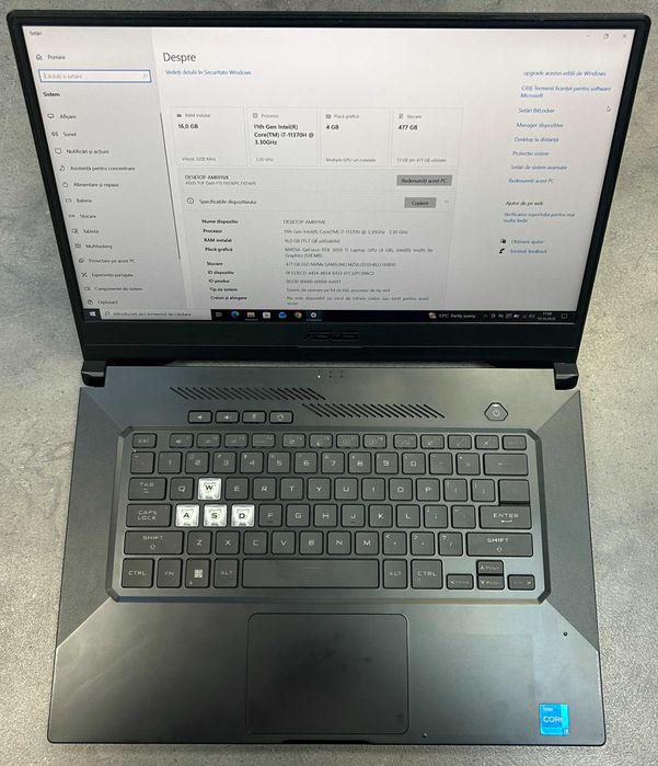 Laptop Gaming Asus TUF Dash F15 i7 16GB 500SSD RTX 3050 Ti [#118833#]