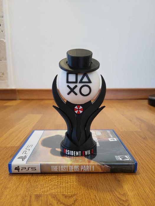 Playstation PS5 Resident Evil 2 Platinum Trophy 3D Print