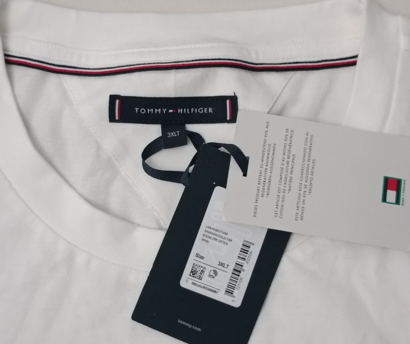 Tommy Hilfiger Shirt оригинална тениска 3XL памучна бяла фланелка