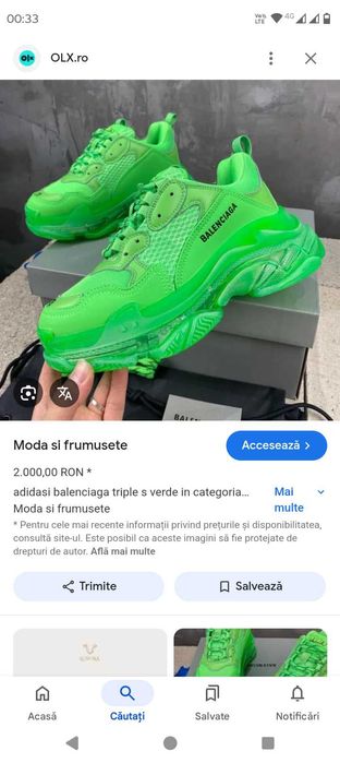 Balenciaga triple s verde neon