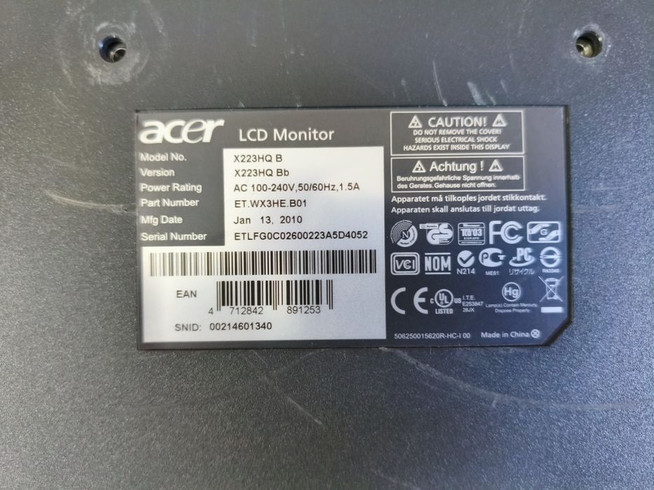 Монитор Acer x223hq