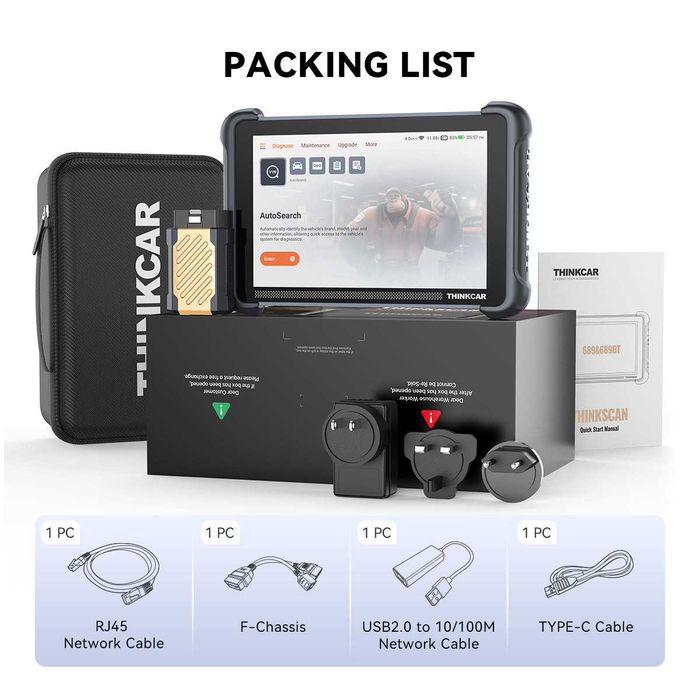 THINKCAR THINKSCAN 689BT – Tester auto profesional multimarca cu limba romana, scanner bidirectional Bluetooth, ecran 8"