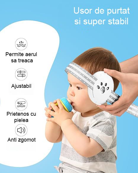 Casti Antifonice 2 in 1 pentru Copii si Bebelusi, Pana la 4 Ani