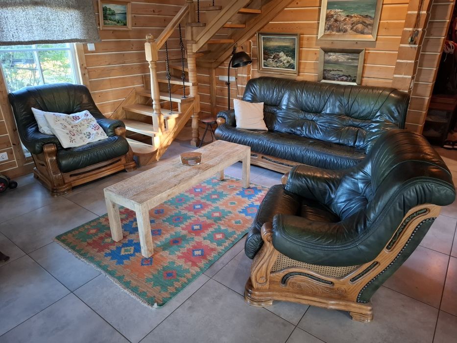 Холна гарнитура от естествена кожа