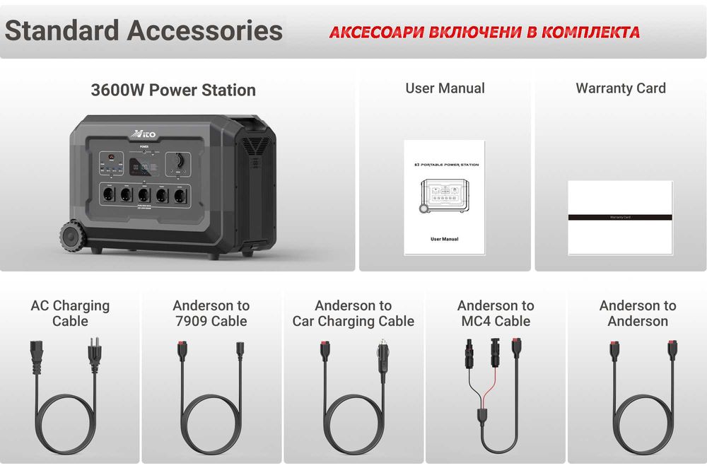 3600W Генератор за ток без гориво VITO S3 Power Station