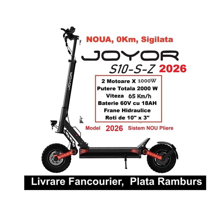 Sigilata Noua‼️JOYOR S10 2026‼️Doua Motoare 2000W 2x100W‼️70Km/h‼️60V