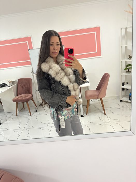 Джинсовая парка, шуба