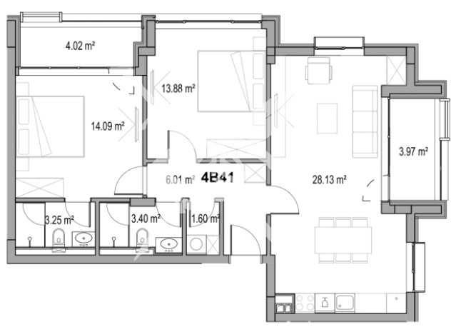 Тристаен апартамент в Смирненски 110-6867