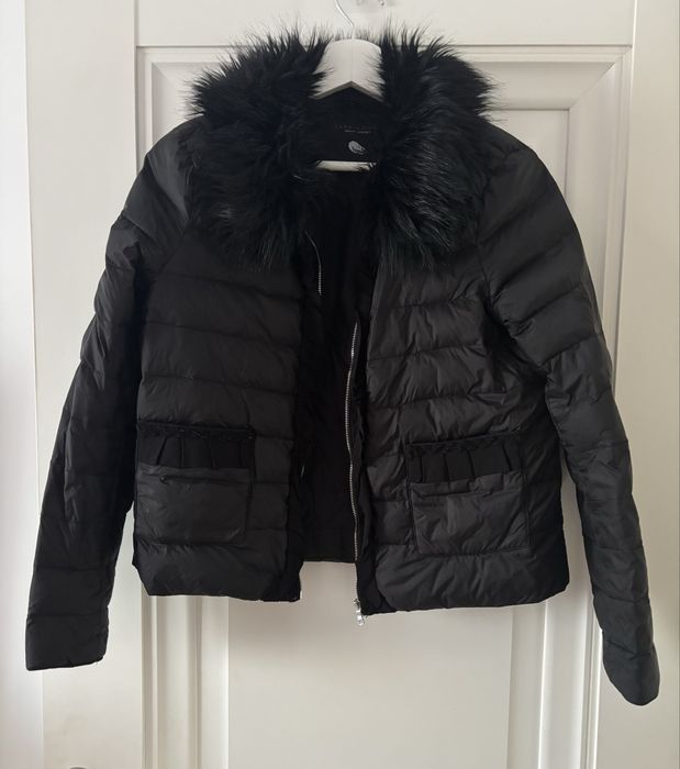 Geaca Zara - puf si pene - feminina si eleganta - cu blanita - S/M