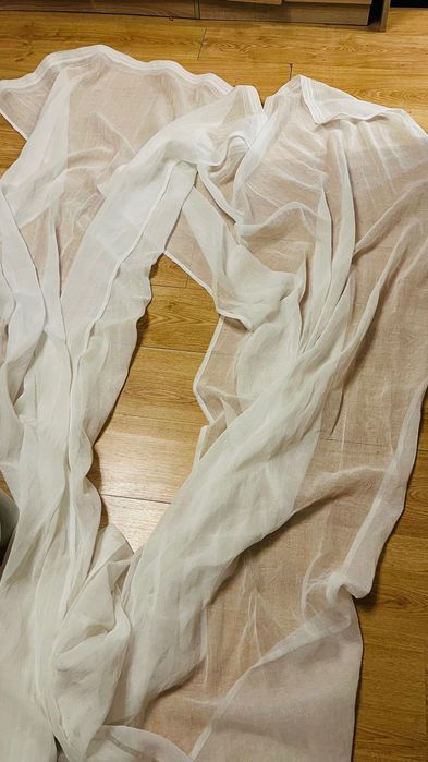 Пердета 140/255 бели и сини х2 бр