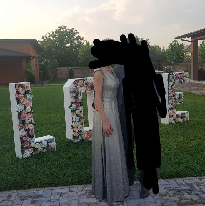 Rochie lungă argintie