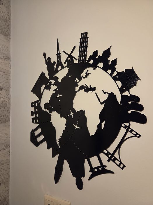 Orașele lumii – decorațiune de perete din oțel tăiat cu laser