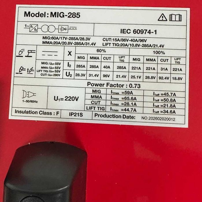 4 в 1 комбиниран телоподаващ апарат/ електрожен/плазма MIG285, инверторен IGBT, 2 години гаранция, Рудимпекс ООД