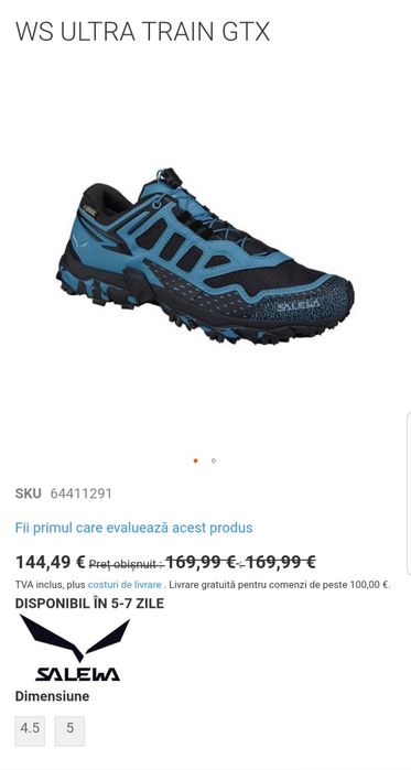 Pantofi munte Salewa Ultra Train Gore-Tex Michelin black blue, Nr. 40