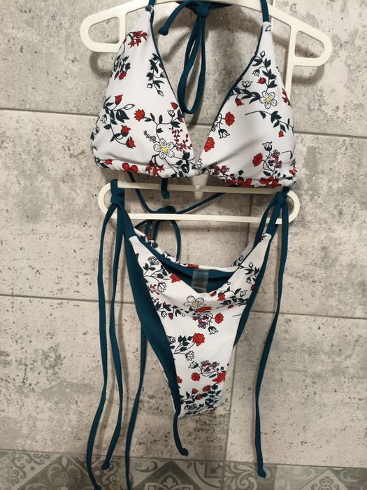 Costum de baie două piese umipubo – top V-neck cu halter triunghi, sli