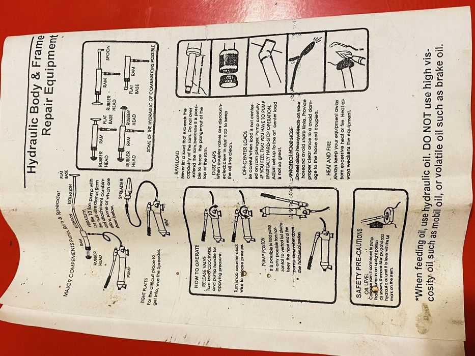 Presa hidraulica body frame repair kit